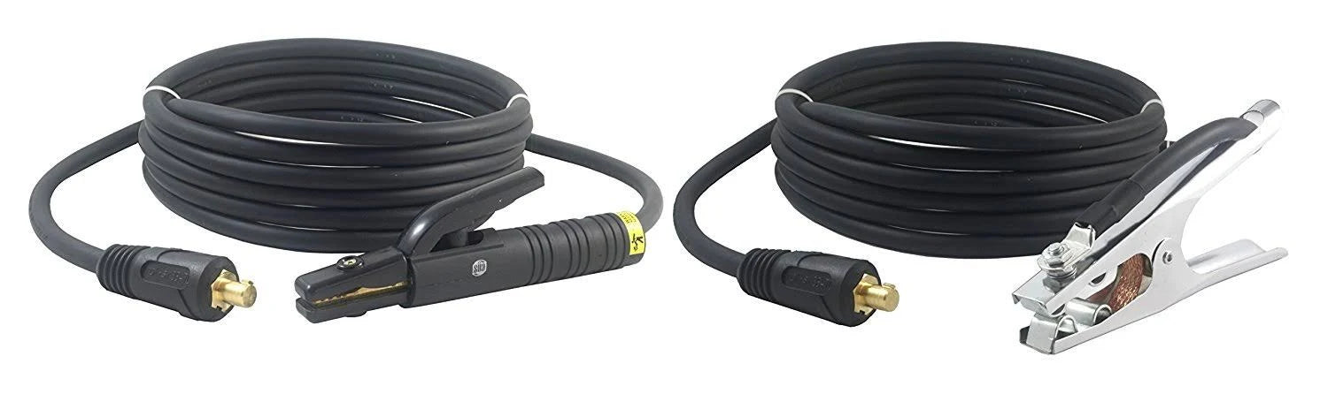 200 Amp Welding Leads Assembly Set with Dinse 35-70 Connector, #2 AWG Cable, 25 Feet each Lead M689