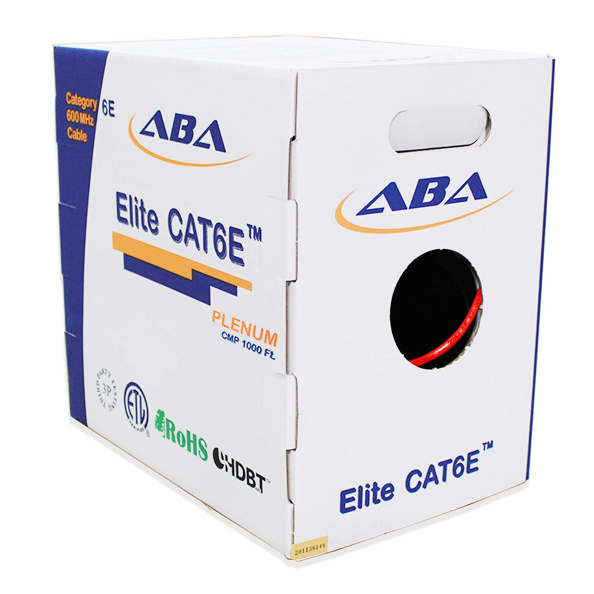 Cat6e Plenum 600MHz CMP 23AWG UTP Solid 100% Pure Copper 1000 Feet Box Green L63282