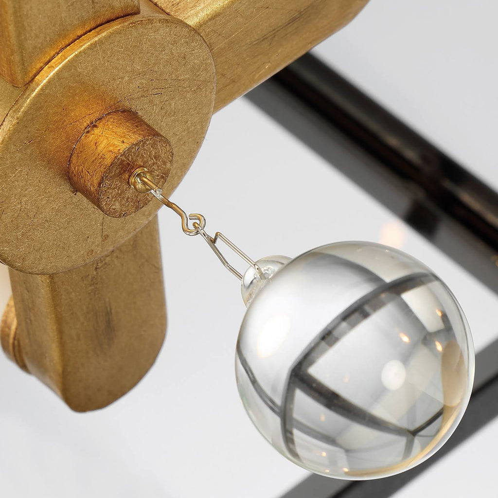 4-Light Black Antique Gold Lantern S28661