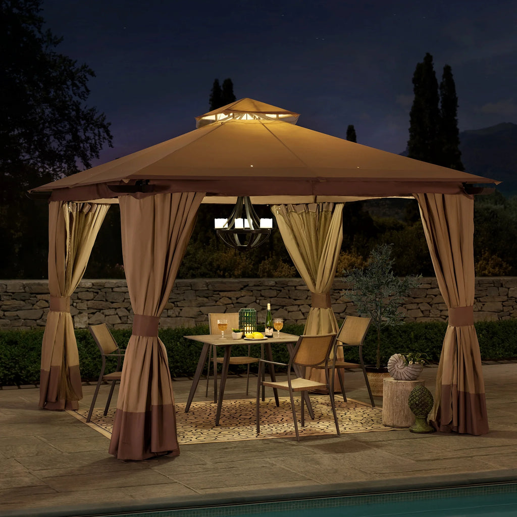 Steel Gazebo with 2-Tier Hip Roof J375598