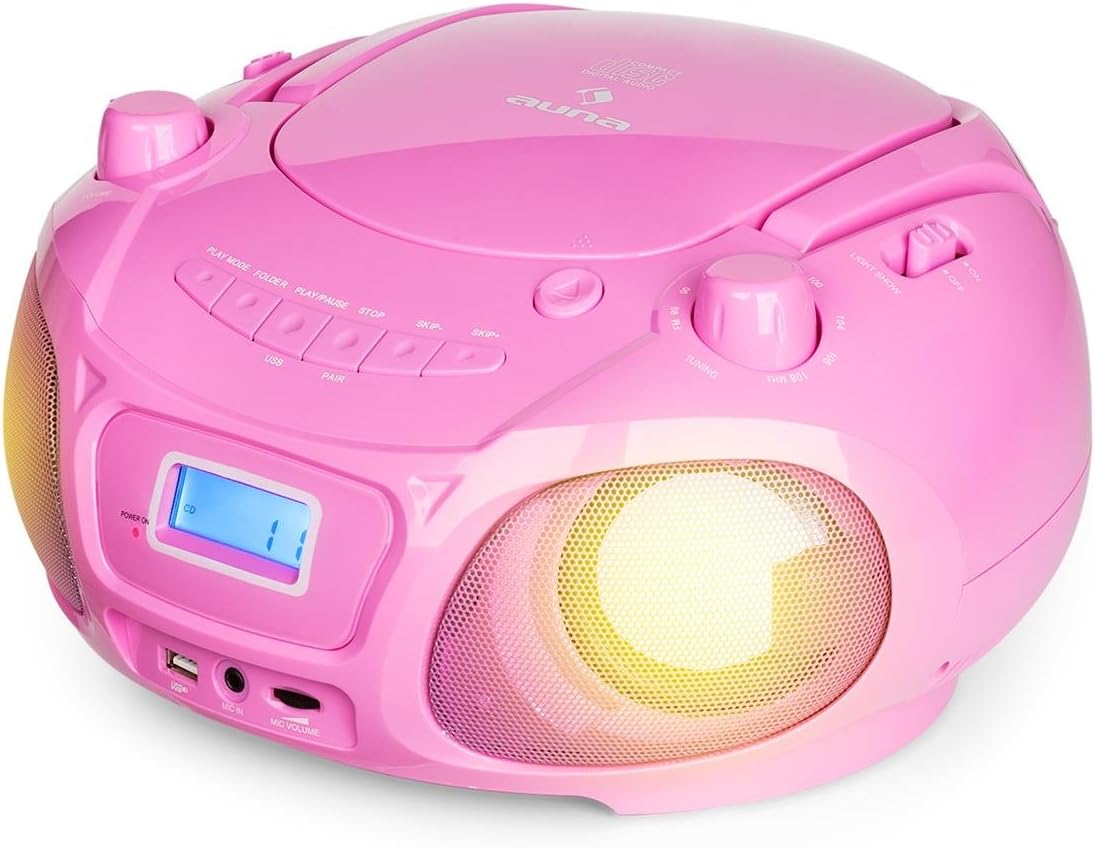 Pink Pack of 2 CD Radio Boombox with Bluetooth R835