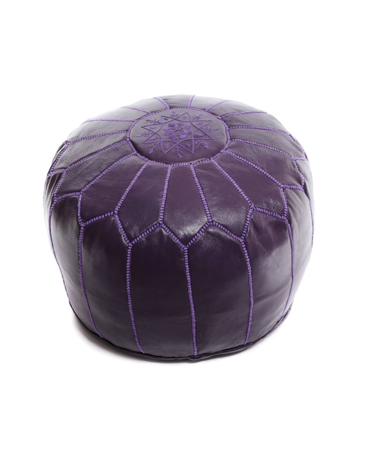 Pink Handmade Moroccan Leather Pouf Ottoman Q2372