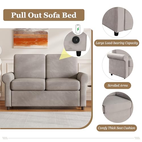 Black 3-in-1 Convertible Sleeper Sofa Bed with Adjustable Backrest X61924