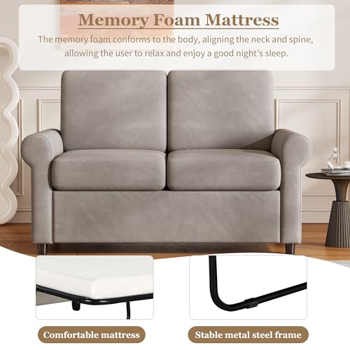 Black 3-in-1 Convertible Sleeper Sofa Bed with Adjustable Backrest X61924