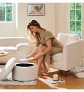 Cream Sherpa Accent Chair with Storage Ottoman Set W38618