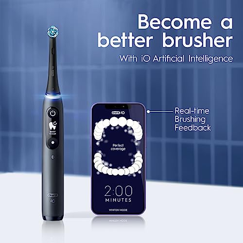 Black Rechargeable Electric Toothbrush with 5 Cleaning Settings, 2 Replacement Heads, and Travel Case B900424