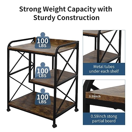 Black Printer Stand with Storage B8351