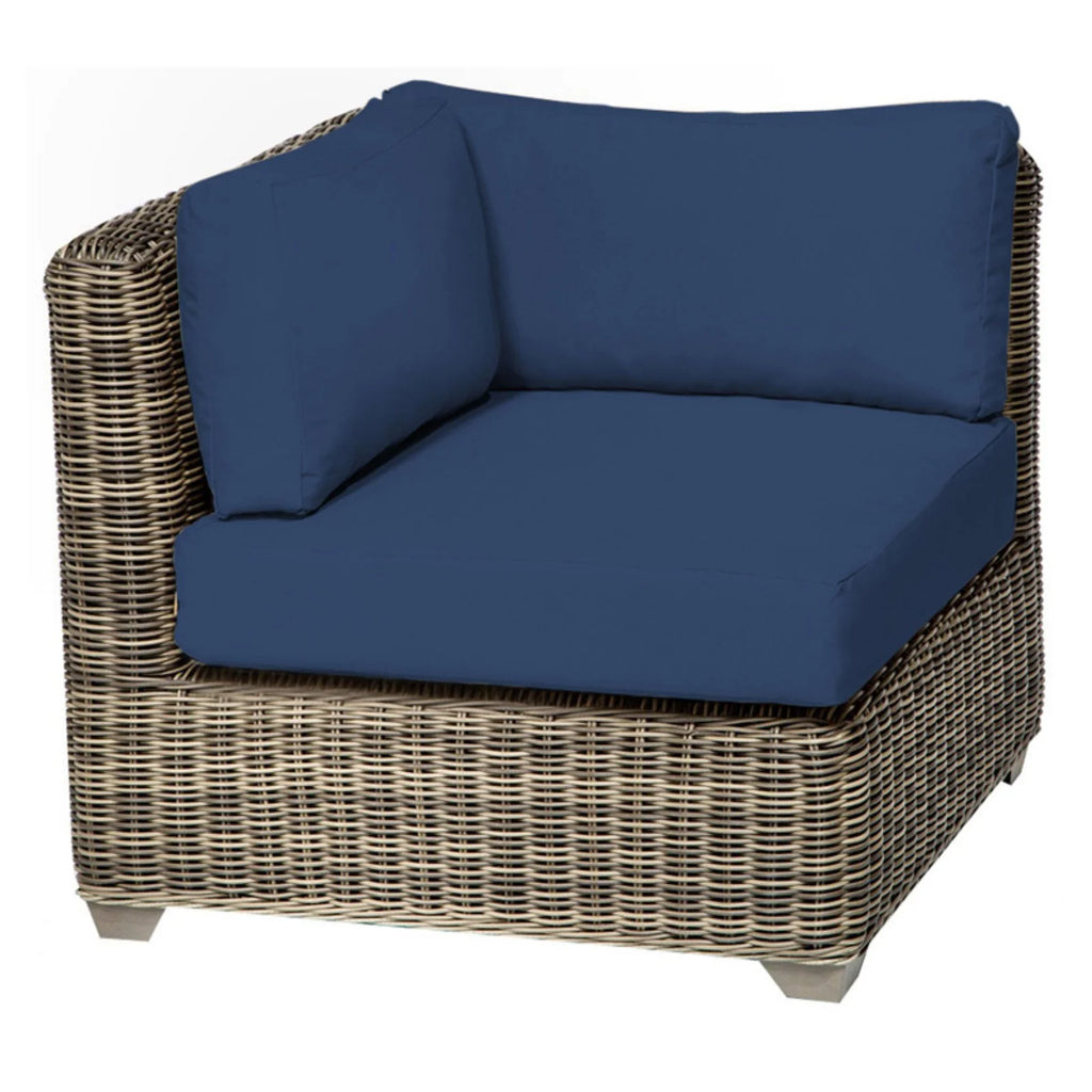 Blue Linen And Espresso Bench I737185