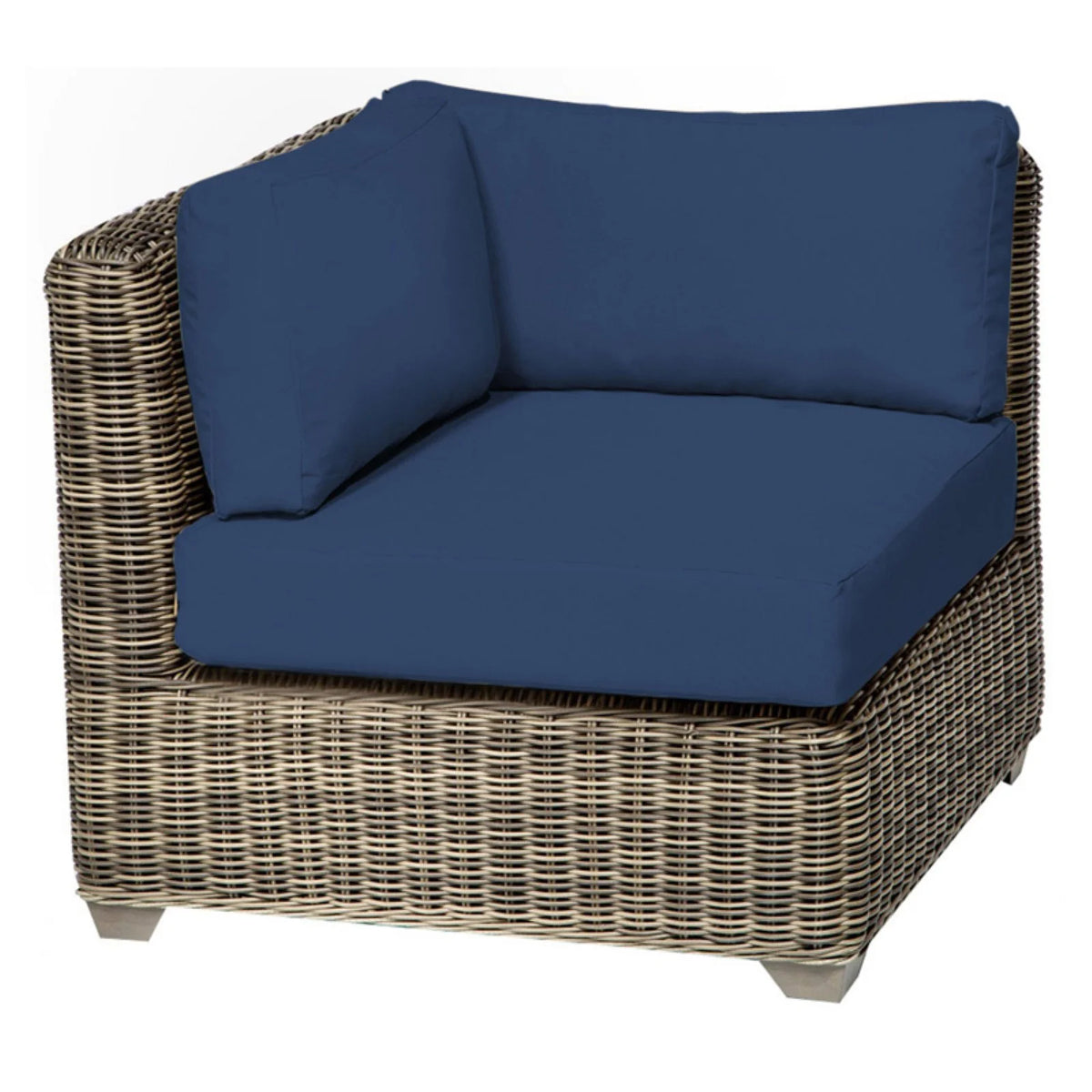 Blue Linen And Espresso Bench I737185