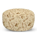 Beige/Light Brown Round Pouf Ottoman R46270