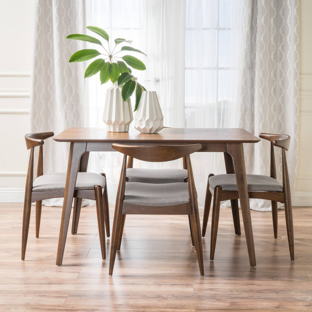5 Piece Walnut Finish Dining Set A457