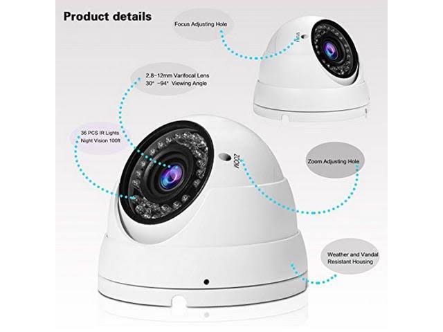 Dome Security Camera 2.8mm-12mm Varifocal Lens 100ft V533098