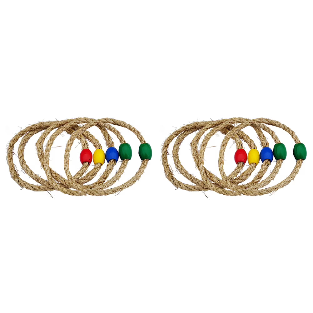 Natural Rope Ring Toss Game Toy Wooden Educational Playthings N241617