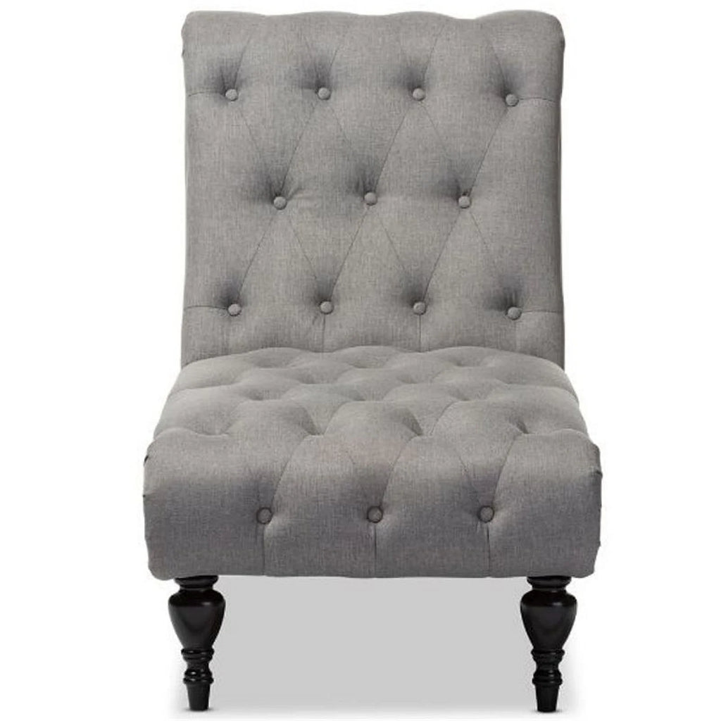 Tufted Chaise Lounge in Gray and Black M430533