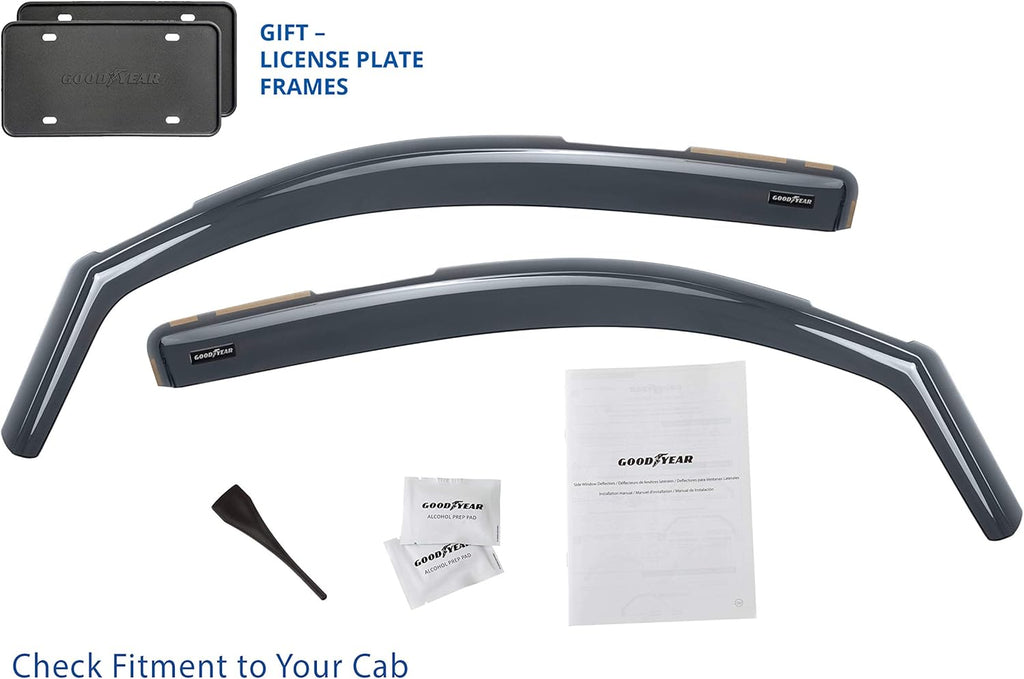 Shatterproof in-Channel Window Deflectors for Toyota Tacoma 2016-2022 Access Cab, 2 pcs C577