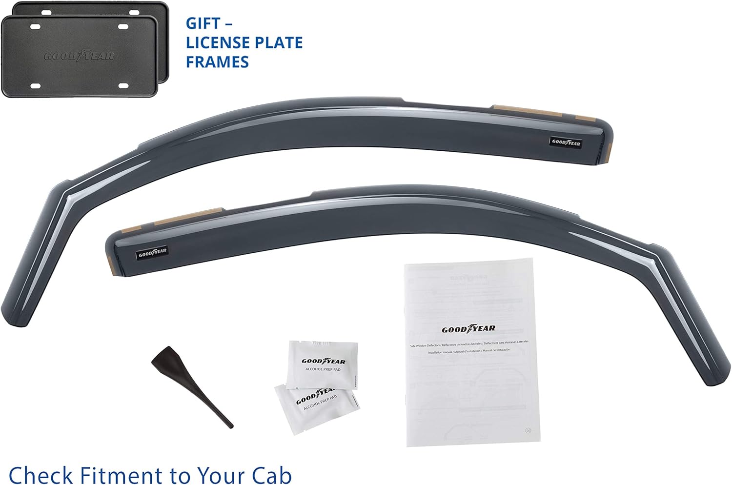Shatterproof in-Channel Window Deflectors for Toyota Tacoma 2016-2022 Access Cab, 2 pcs C577