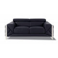 Black Italian Leather Loveseat Z45900