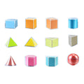12 Pieces 3D Geometric Shapes Blocks Pattern Blocks Educational Toy M690