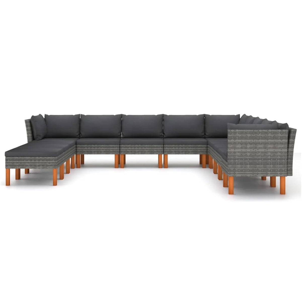 12 Piece Gray Poly Rattan Patio Conversation Set I739