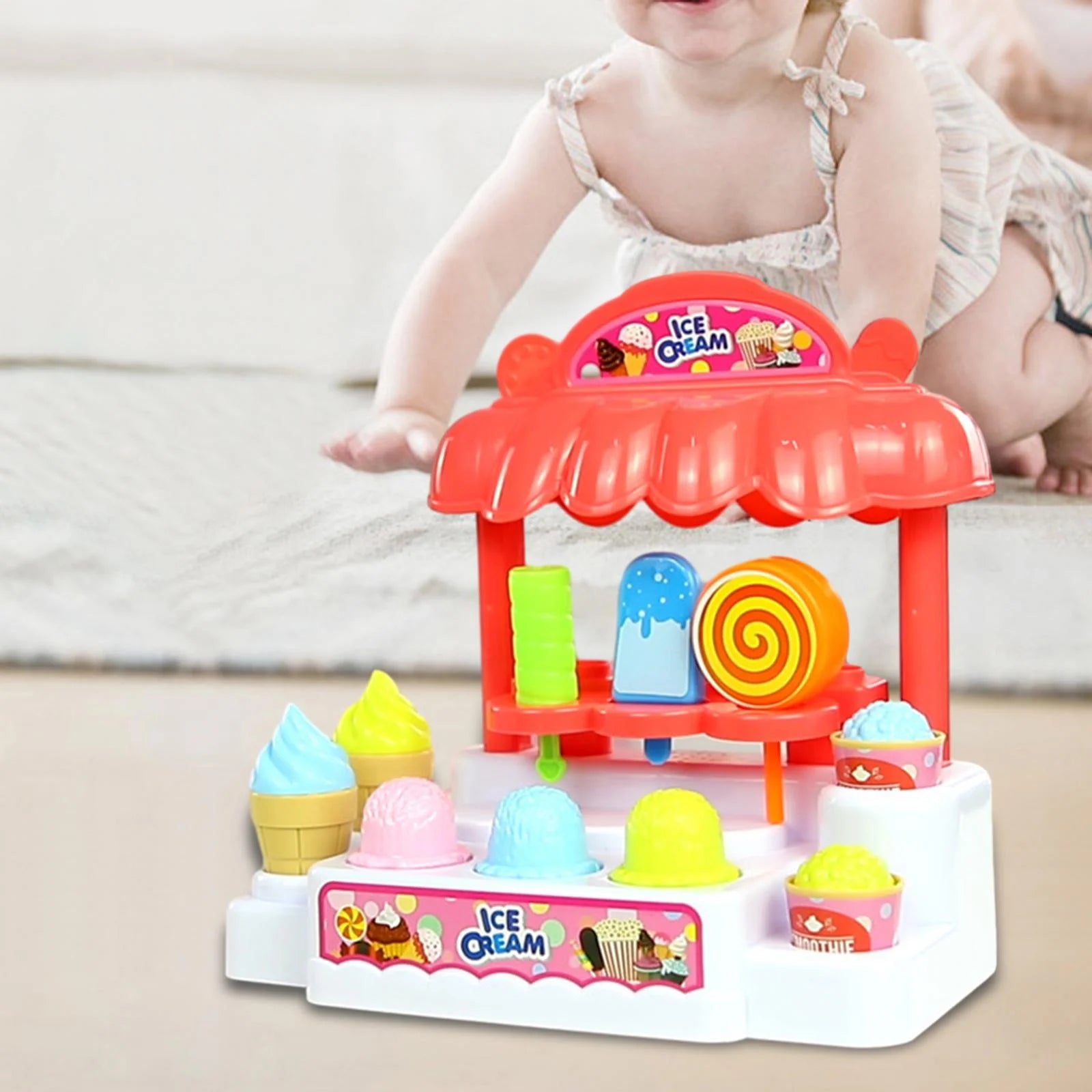 Wooden Pull Along Ice Cream Truck Activity Toy X773