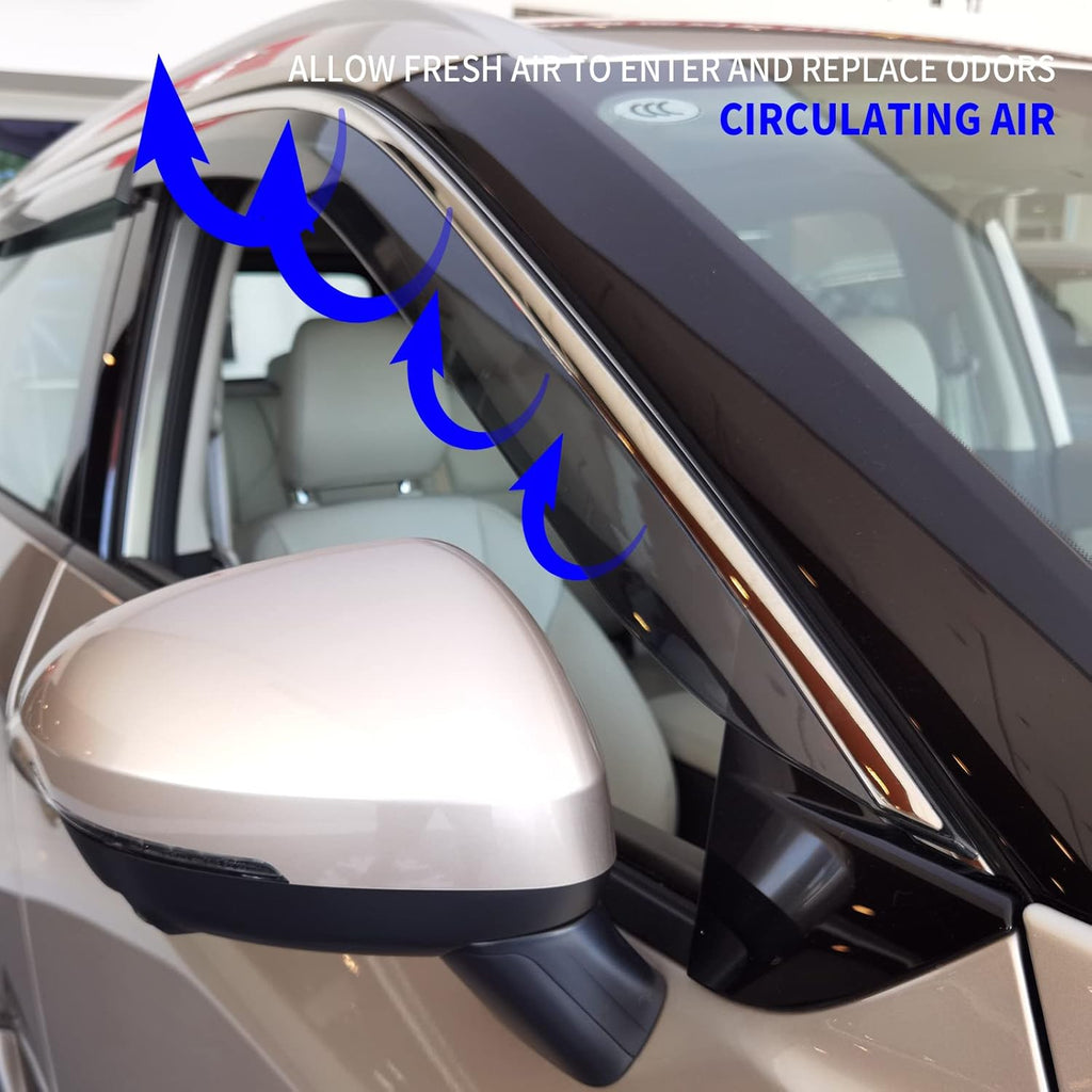 Smoke 4pcs Side Window Deflector Rain Guard for Nissan Rogue E665