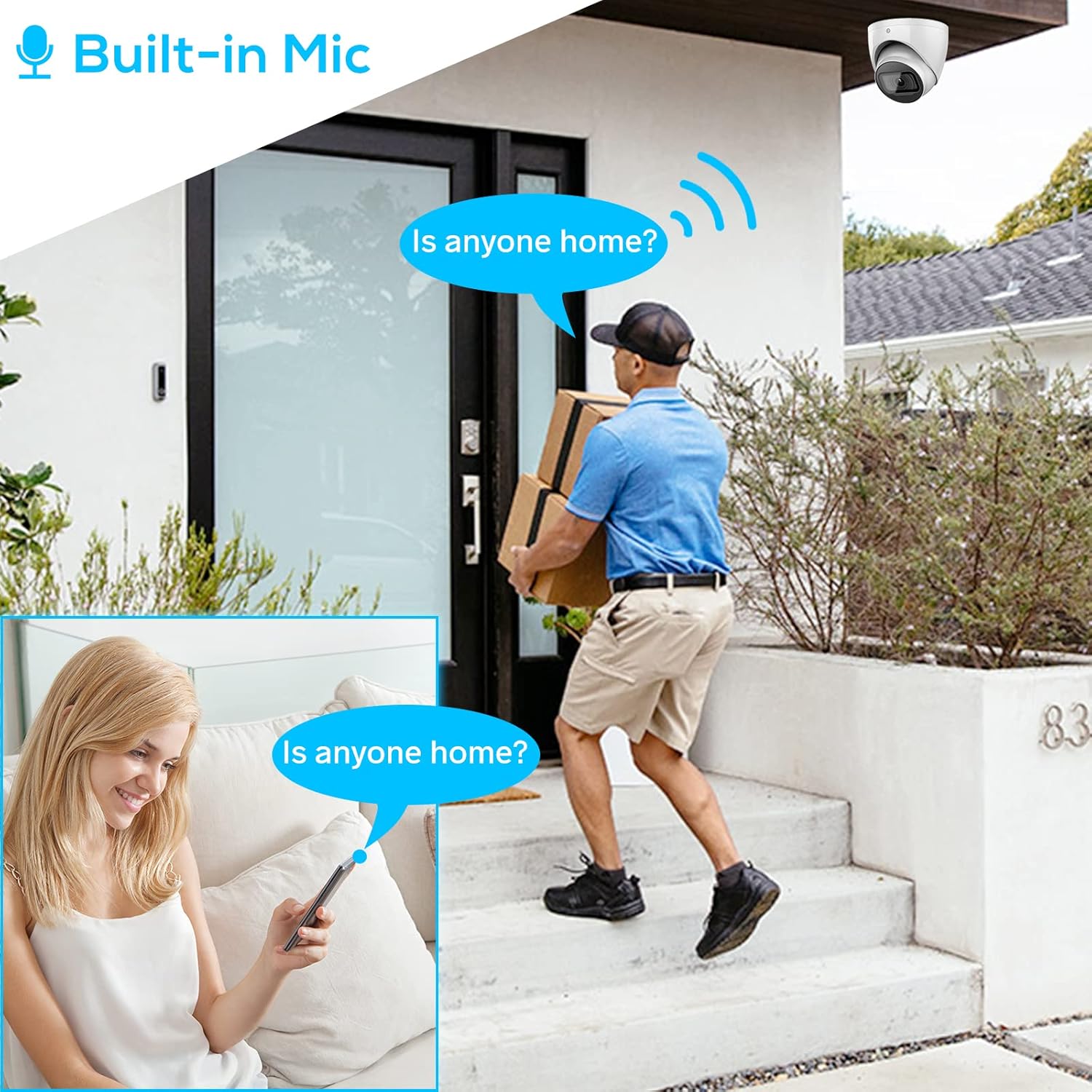 6MP HD POE IP Eyeball Dome Camera with Built-in MIC, IP67 Z308537