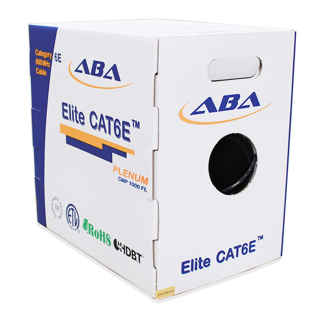 Cat6e Plenum 600MHz CMP 23AWG UTP Solid 100% Pure Copper 1000 Feet Box Green L63282