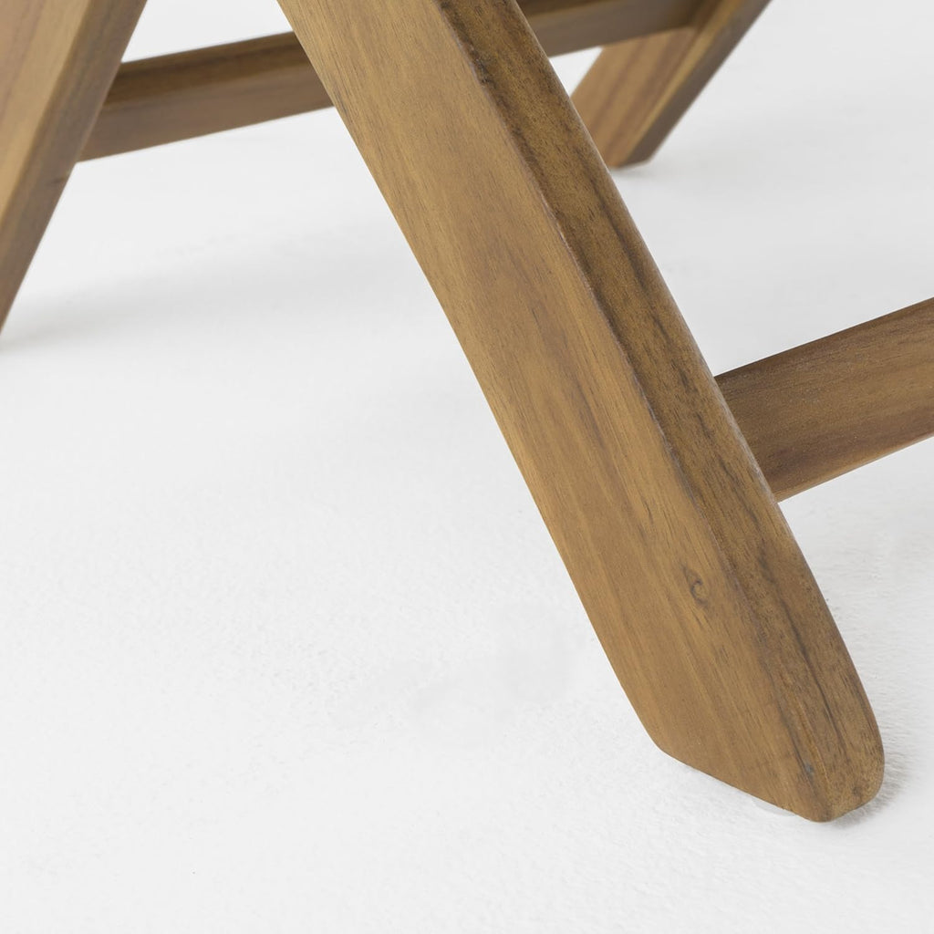 Natural Stained Acacia Wood Foldable Dining Chairs, 2-Pcs Set J63073