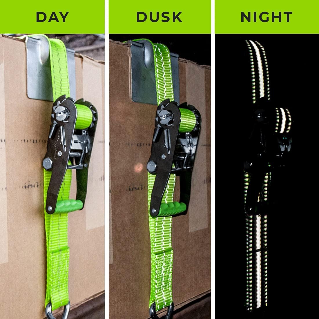 Ratchet Strap with Wire Hooks 2 Inch x 15 Foot 4 Pack 3,300 Pound Safe Working Load T990