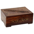 Rosewood Carved Wooden Decorative Box with Key I1246