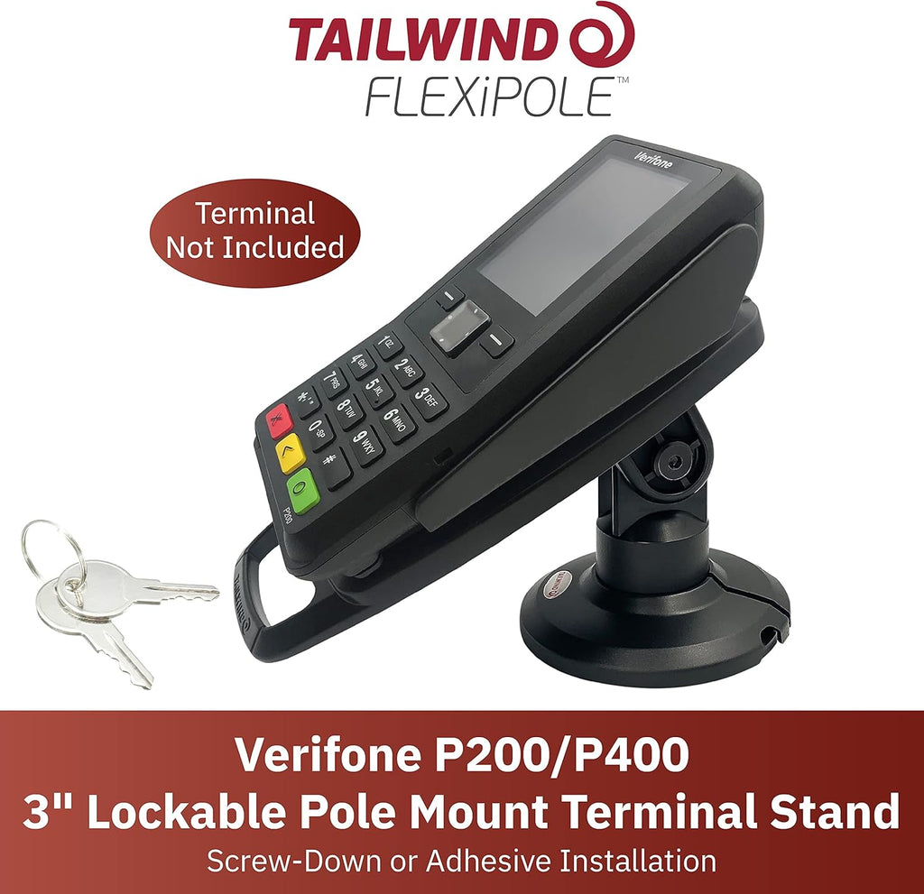 Black Compact Pole Mount Terminal Stand E3251