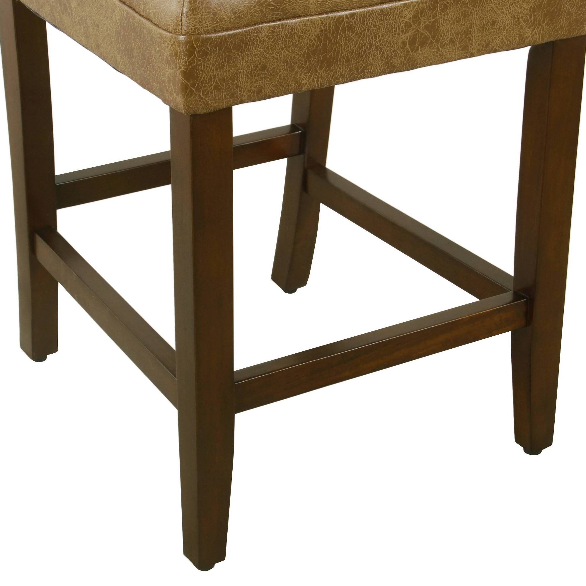 Distressed Brown Faux Leather Barstool N7041