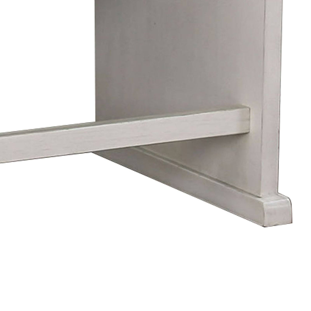 White and Black Wooden Counter Height Bench with Lift Top Seat T771