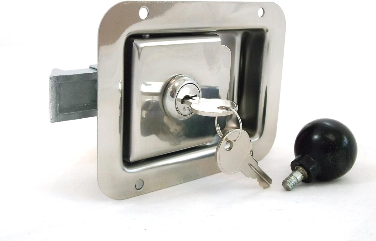 4 Pack Stainless Steel Locking Door Latch with Interior Safety Release K126566