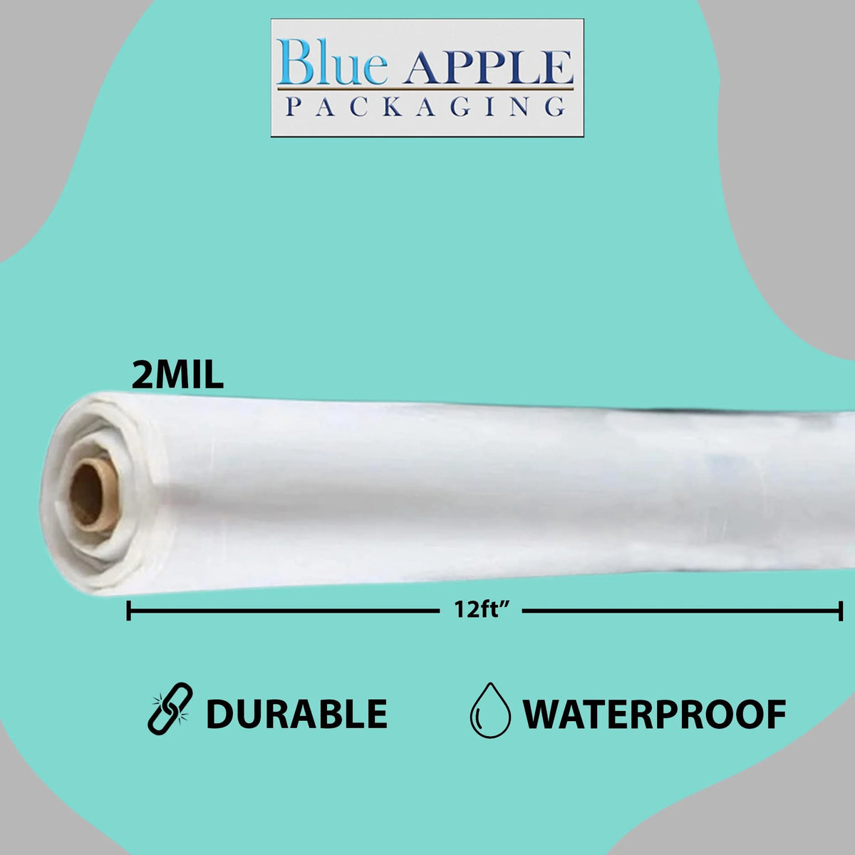 2Mil Clear LDPE Plastic Sheeting Tarp (12ft x 200ft) K66552