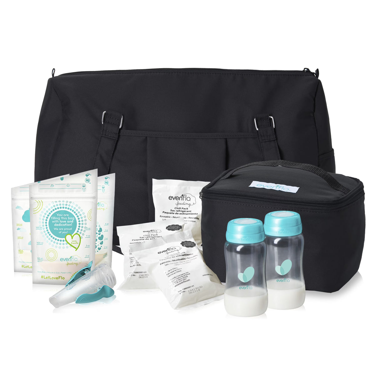 Breast Pump Accessories, Milk Storage Bags, Collection Bottles, Adapters, Ice Packs and Cooler C5204