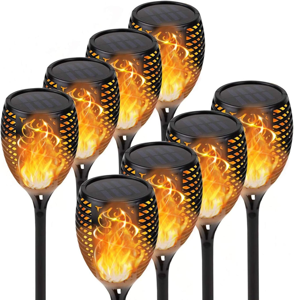 8Pack Solar Torch Lights with Flickering Flame V4489