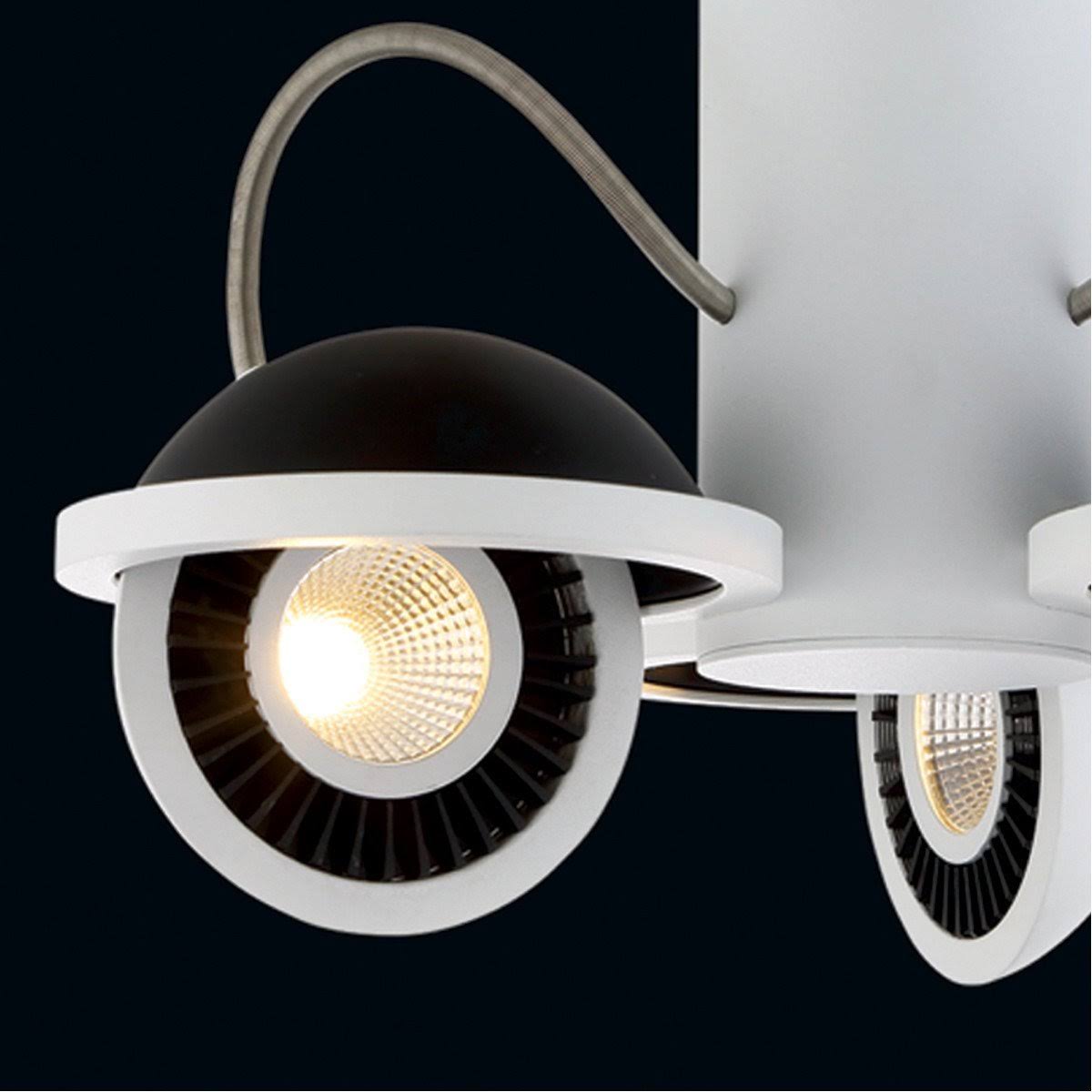 3 Light LED Surface Mount White/Black X891