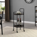 Industrial Black Round Bar Cart L5049
