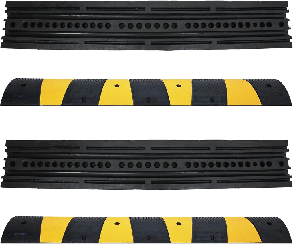 6FT 2 Pack Heavy Duty Rubber Speed Bump with 8 Bolts O1794