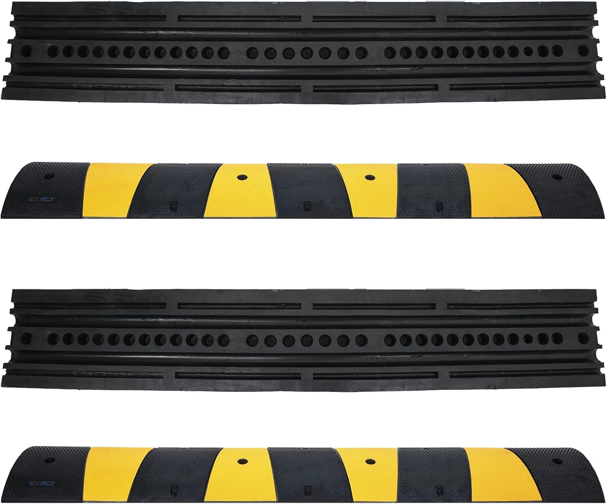 6FT 2 Pack Heavy Duty Rubber Speed Bump with 8 Bolts O1794