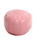 Pink Handmade Moroccan Leather Pouf Ottoman Q2372