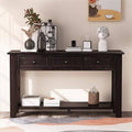 55'' Console Table Sofa Table with 3 Drawers and 1 Shelf Espresso L1073