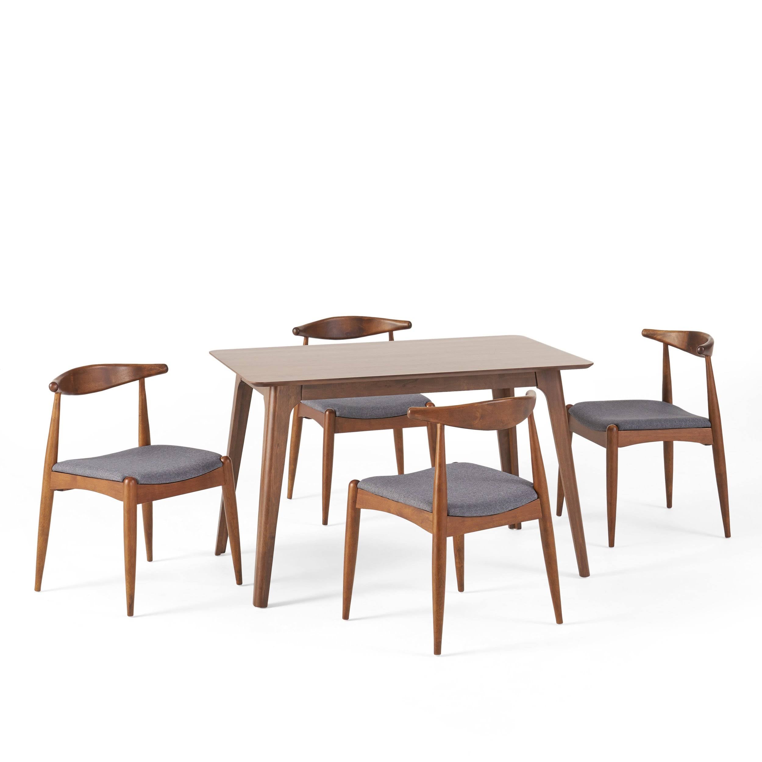 5 Piece Walnut Finish Dining Set A457