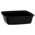 64 oz. Black Plastic Square Reusable Food Container C8212