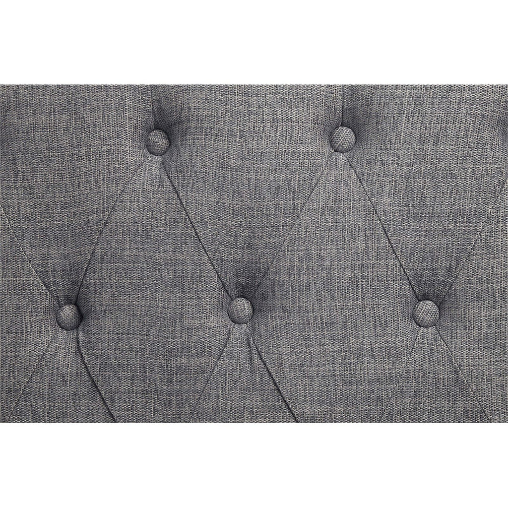 Tufted Fabric Sofa with 4 Pillows in Gray/Antique White X15480
