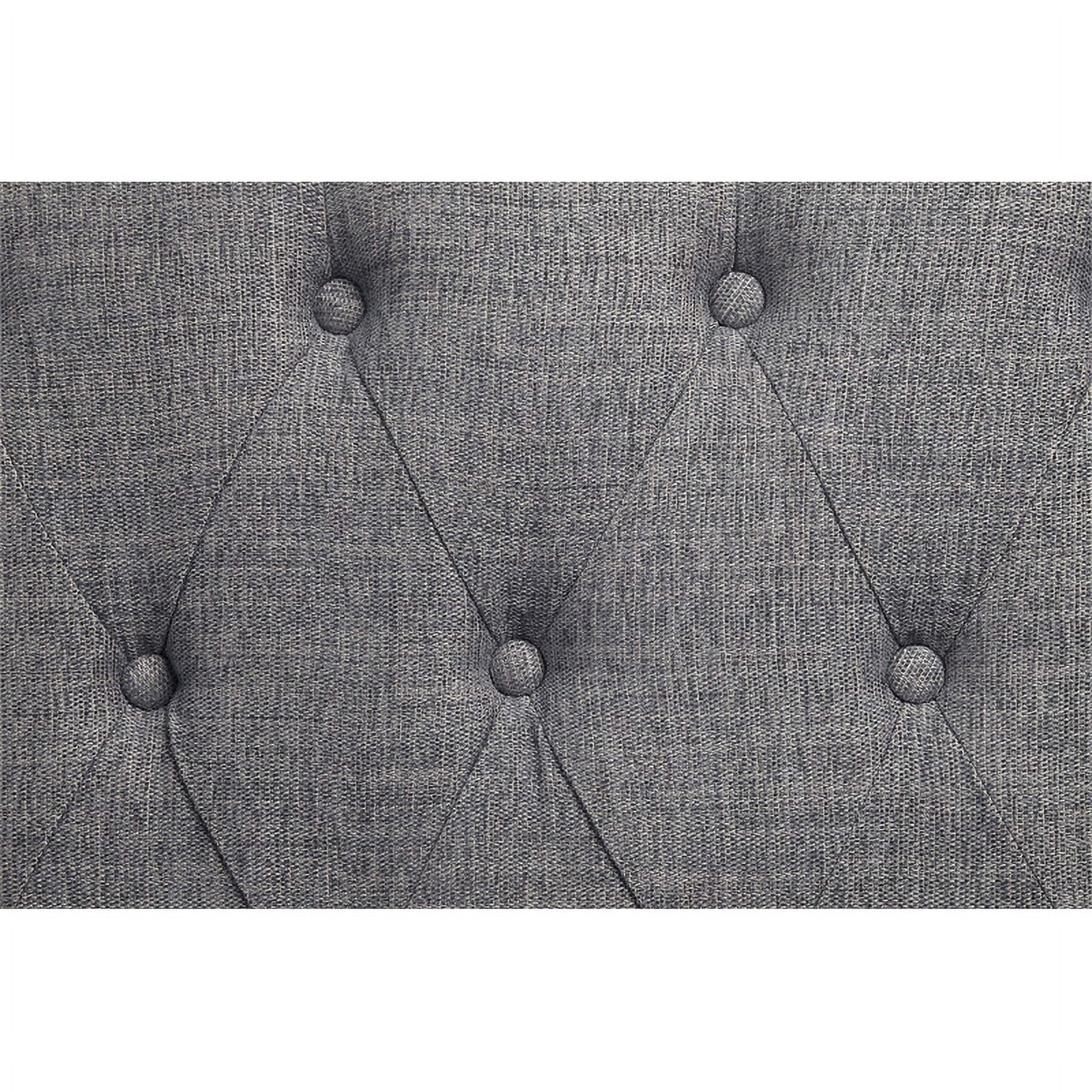 Tufted Fabric Sofa with 4 Pillows in Gray/Antique White X15480