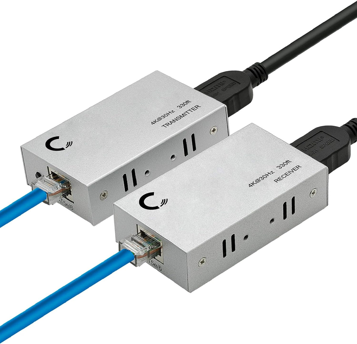 HDMI Extender Over Cat5e Cat6 Cat7 Ethernet Cable Up to 330 Feet 1080p 3D U244845