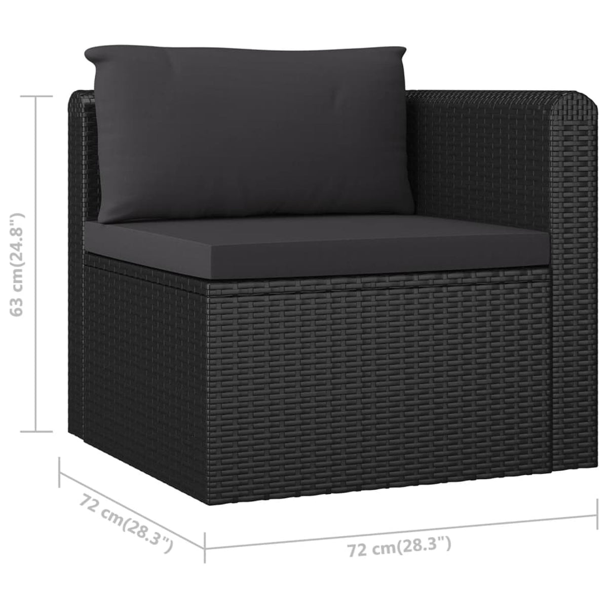 2 Piece Patio Sofa Set with Cushions Poly Rattan Black C557