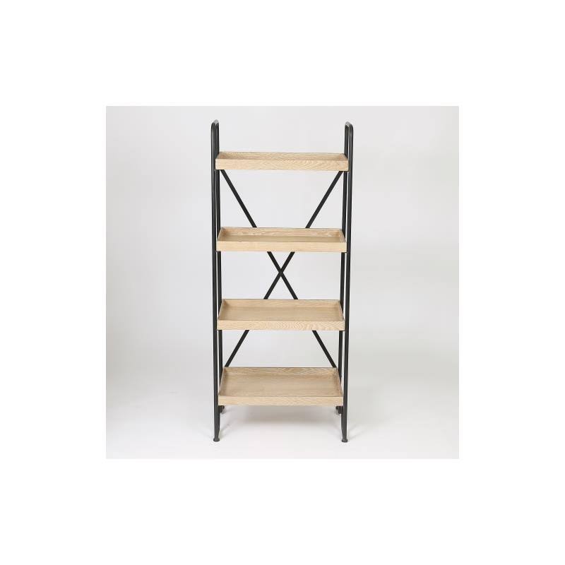 63in. H Wood and Metal Etagere Bookcase C901